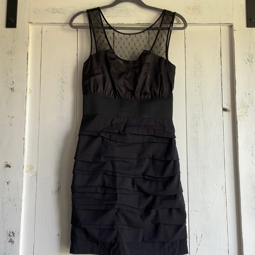 Express Black Rouched Dress with star mesh